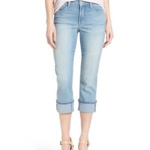 NYDJ Dayla Wide Cuff Capri Jeans Light Wash Blue Denim 18W High Rise Cropped